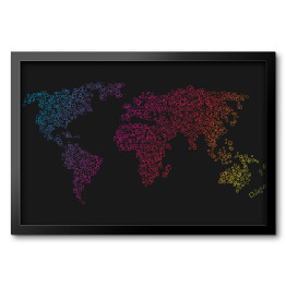Mapa świata z kolorowych kwadratów