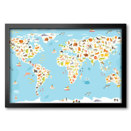 Mapa świata ze ssakami