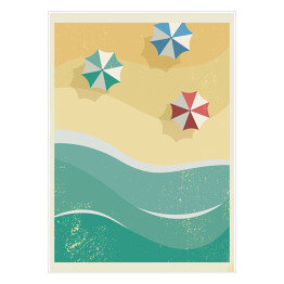 Słoneczna piaszczysta plaża - ilustracja