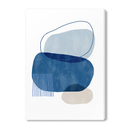 Nieregularne niebieskie i beżowe abstrakcyjne kształty