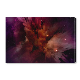 Obraz na płótnie Purpurowo-czerwona mgławica w polu gwiezdnym