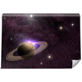 Fototapeta winylowa zmywalna Planeta Saturn na tle gwiazd
