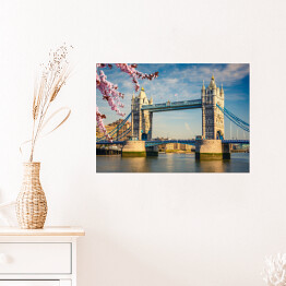 Plakat Basztowy Most w Londynie wiosną 