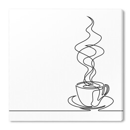 Obraz na płótnie Filiżanka kawy z ciągłej linii