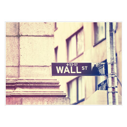 Plakat Znak Wall Street, Nowy Jork, USA