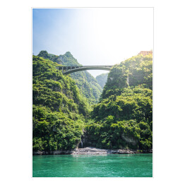 Plakat Krajobraz z mostem, Chiny