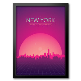 Obraz w ramie Podróżnicza ilustracja - Nowy Jork