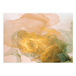 Plakat Atrament w złotym kolorze rozpuszczający się w płynie