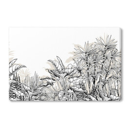 Obraz na płótnie Szkic tropikalnego lasu na jasnym tle