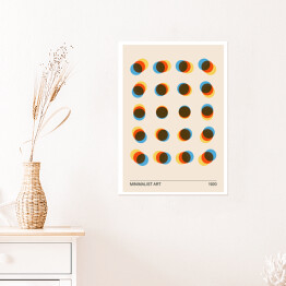 Plakat Minimalny 20s geometryczny plakat projektowy, szablon wektorowy z prymitywnymi kształtami