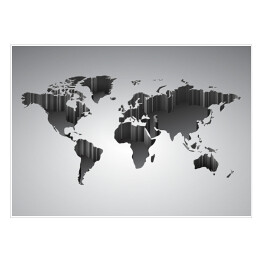 Plakat Mapa świata z efektem 3D