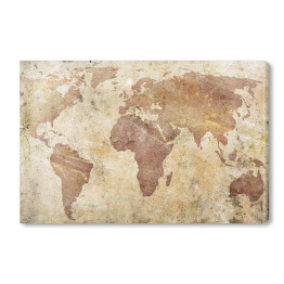 Obraz na płótnie Mapa świata w odcieniach beżu 