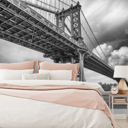 Fototapeta samoprzylepna Czarno biały Manhattan Bridge, Nowy Jork
