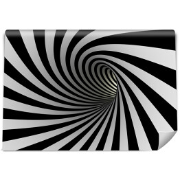 Fototapeta samoprzylepna Hipnotyzujący tunel linii czarno-białych 3D