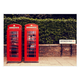 Plakat Tradycyjne budki telefoniczne w Londynie
