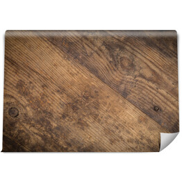 Fototapeta winylowa zmywalna Brązowa drewniana tekstura - zniszczone deski