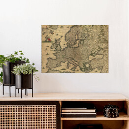 Plakat Mapa Europy w stylu vintage