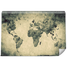 Fototapeta Mapa świata - akwarela na beżowym tle
