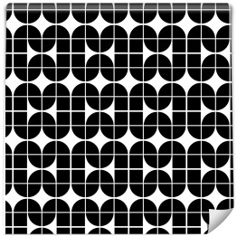 Tapeta w rolce Geometryczny wzór z czarnych odwróconych części kół