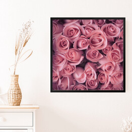 Obraz w ramie Bukiet delikatnych różowych róż
