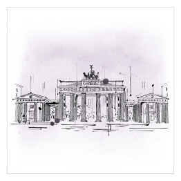 Plakat samoprzylepny Brama Brandenburska, łuk triumfalny z Berlina