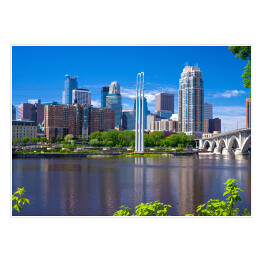 Plakat Rzeka Missisipi, panorama Minneapolis