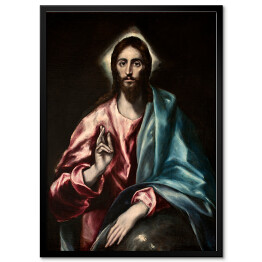 Plakat w ramie El Greco "Chrystus jako Zbawiciel" - reprodukcja