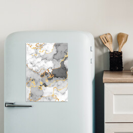 Magnes dekoracyjny Marmur w odcieniach szarości z akcentami w kolorze złota