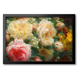 Obraz w ramie Wielobarwna rabata z różami
