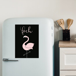 Magnes dekoracyjny "Foch" z flamingiem - typografia