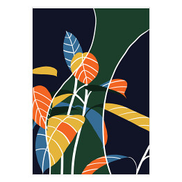 Plakat samoprzylepny Ozdobne kolorowe liście