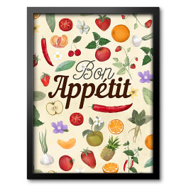 Obraz w ramie Bon appetit - warzywa i owoce