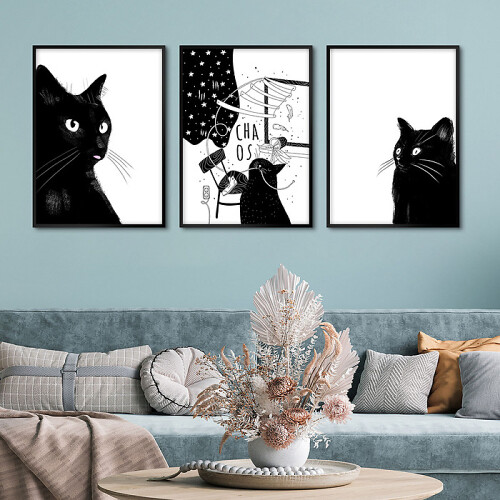 Galeria ścienna ZESTAW PLAKATÓW Plakaty z kotami - Decormint