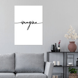 Plakat Czarny napis "imagine"