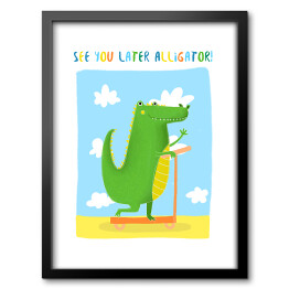 Obraz w ramie Uśmiechnięty krokodyl