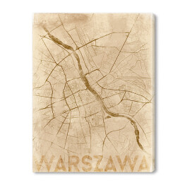 Obraz na płótnie Mapa Warszawy retro