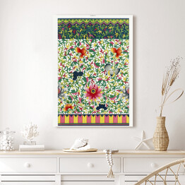 Obraz na płótnie Kolorowy ornament kwiatowy z wzorem geometrycznym