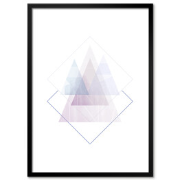 Plakat w ramie Ilustracja -pastelowe trójkąty na białym tle