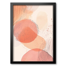 Obraz w ramie Akwarelowa kompozycja geometryczna peach fuzz