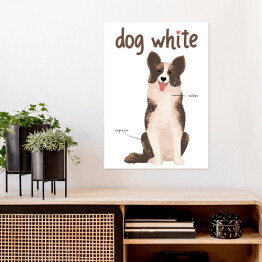 Plakat Kawa z psem - dog white