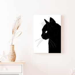 Obraz na płótnie Ilustracja - czarny kot 