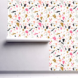 Tapeta samoprzylepna w rolce Kolorowe drobne kamienie w białej ścianie