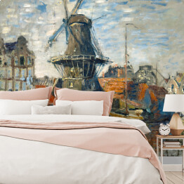 Claude Monet "Wiatrak, Amsterdam" - reprodukcja