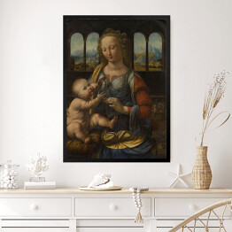 Obraz w ramie Leonardo da Vinci Madonna z goździkiem Reprodukcja obrazu