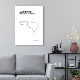 Obraz klasyczny Autodromo Hermanos Rodriguez - Tory wyścigowe Formuły 1 - białe tło