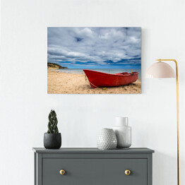 Obraz klasyczny Czerwona łódź na plaży