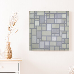 Obraz klasyczny Piet Mondrian Composition in bright colors with gray lines (Composition 7) Reprodukcja obrazu