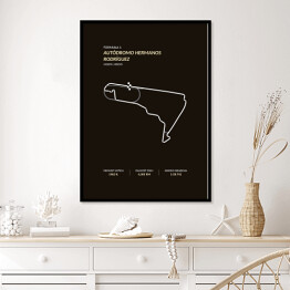 Plakat w ramie Autodromo Hermanos Rodriguez - Tory wyścigowe Formuły 1 