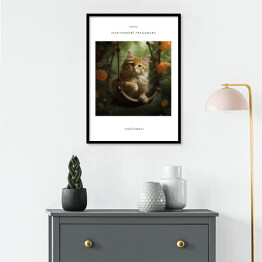 Plakat w ramie Kot portret inspirowany sztuką - Jean Honore Fragonard