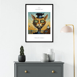Plakat w ramie Kot portret inspirowany sztuką - Salvador Dali